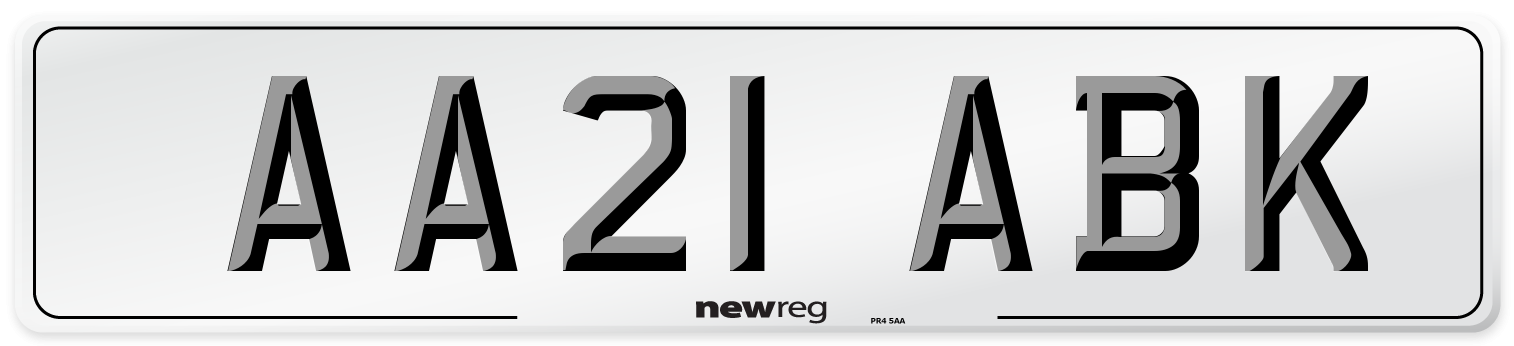 AA21 ABK Number Plate from New Reg
